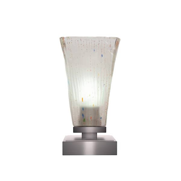 Unbranded Quincy 8.75 in. Graphite Accent Lamp with Glass Shade
