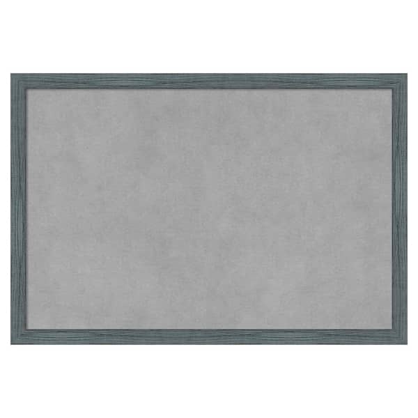 Amanti Art Dixie Blue Grey Rustic Narrow 19 in. x 13 in. Framed Magnetic Board