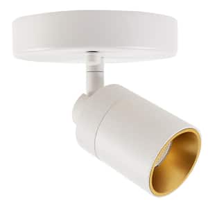 Sand White Iron LED 3000K Monopoint Sconce Light with Flush Mount Spot Light with Rotating Head
