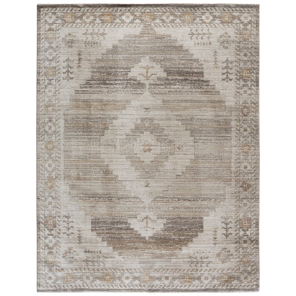 Hazel 9 ft. x 12 ft. Beige/Ivory Tribal Area Rug