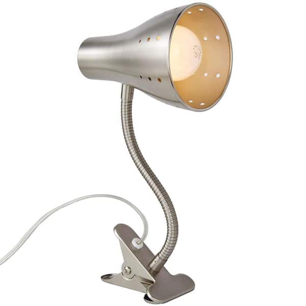 Satin Chrome Clip Lamp, Clip On Reading Lamps
