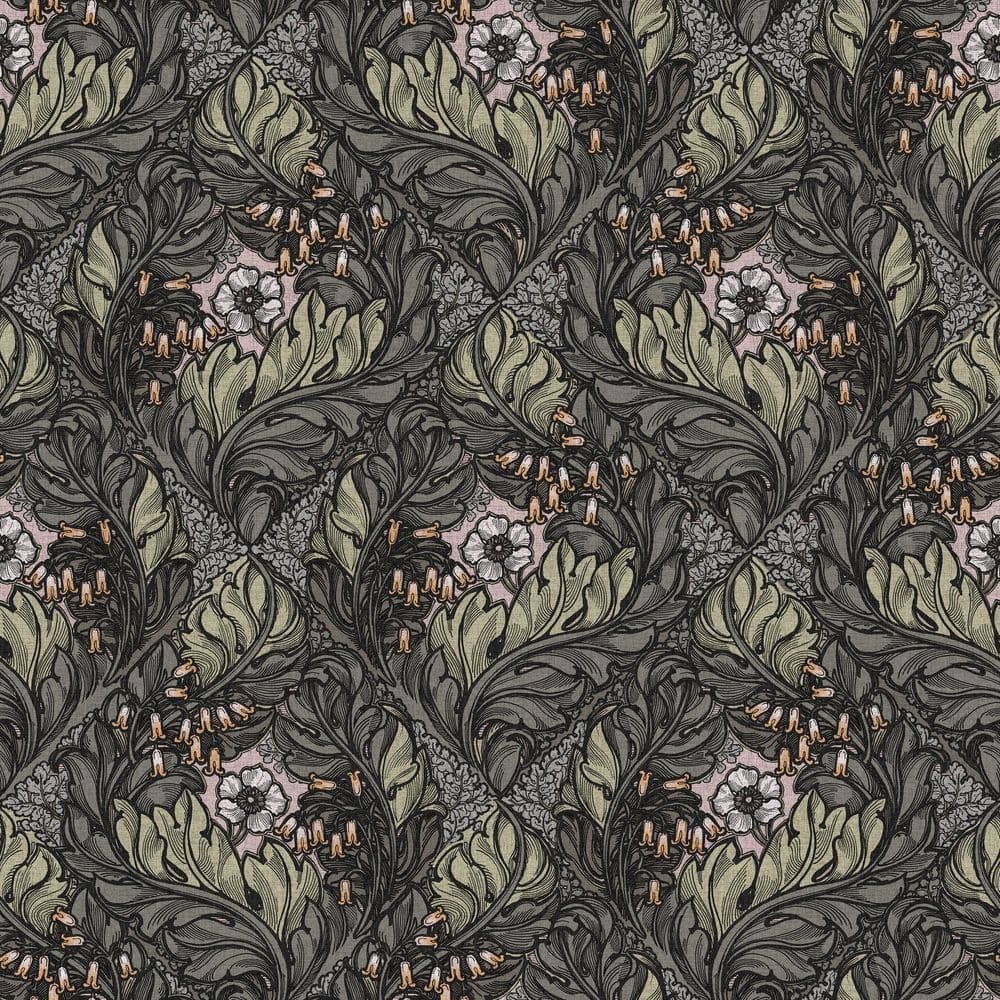 Llewelyn-Bowen Off The Wall Green/Pink Floral Rambleicious Matte Finish Non
