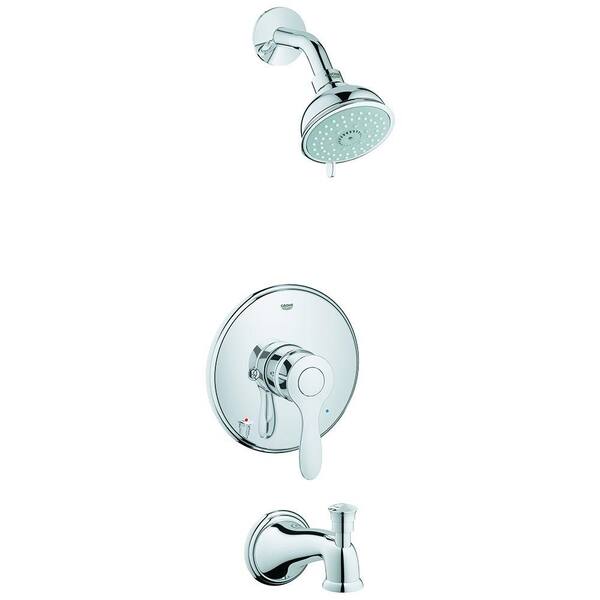 GROHE Parkfield Single-Handle 4-Spray Bathtub and Shower Faucet Combination in StarLight Chrome (Valve Not Included)