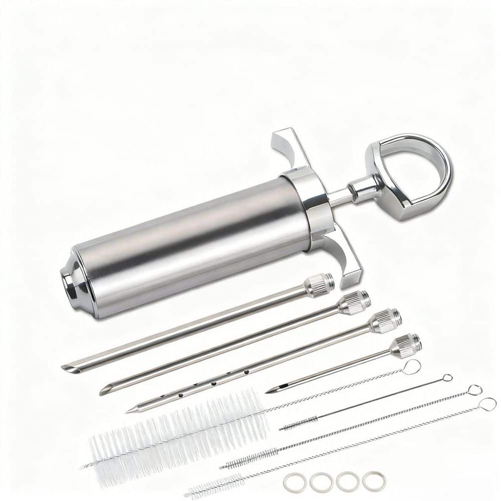 ESIENCE GERMAN SHOT C-AMP 200 3本セット Wudkey Stainless Steel Meat Injector Syringe Kit with 4 Needles