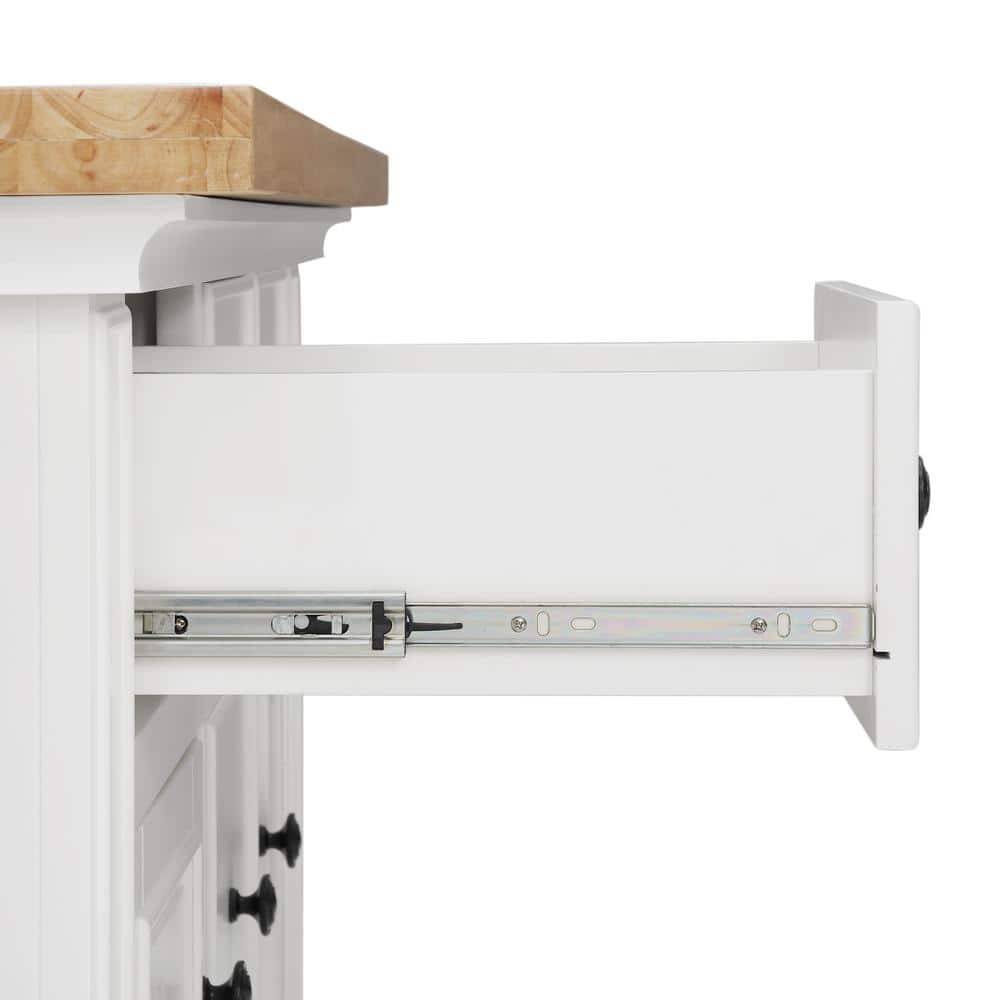 Julia 50'' White Kitchen Island Set with 2 X-Back Stools