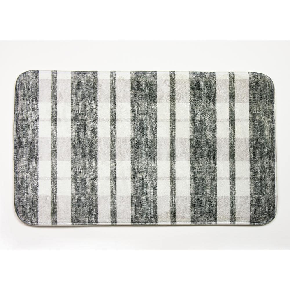 Dark Grey Pearl Plush Memory Foam Bath Mat, 21x34