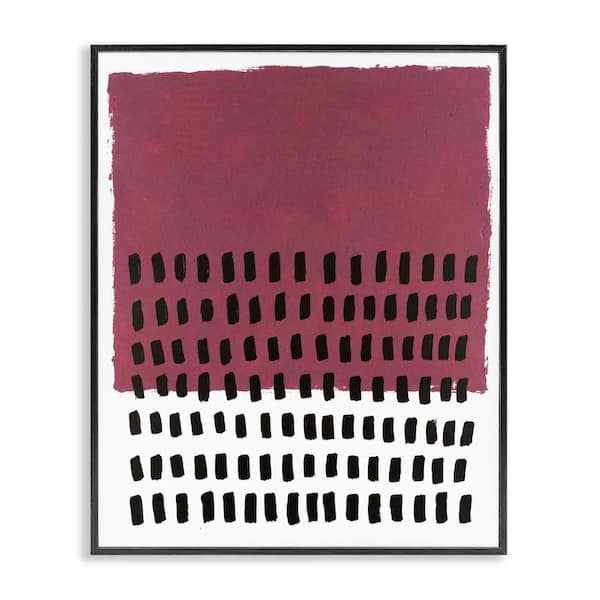 Stupell Industries Red Dotted Pattern by Michael Willett Black Framed Abstract Giclee Art Print 30 in. x 24 in.