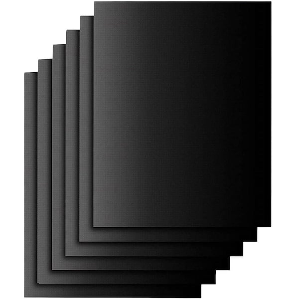 15.75 in. x 13 in. Non-Stick Reusable Grill Mat for Gas, Charcoal or Electric Grills, Black (6-Pack)