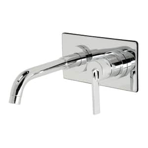 Continental Single Handle Wall Mounted Faucet Bathroom in Polished Chrome