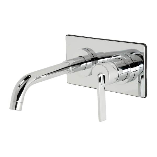 Continental Single Handle Wall Mounted Faucet Bathroom in Polished Chrome