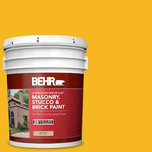 5 gal. Home Decorators Collection #HDC-MD-02A Yellow Groove Flat Interior/Exterior Masonry, Stucco and Brick Paint