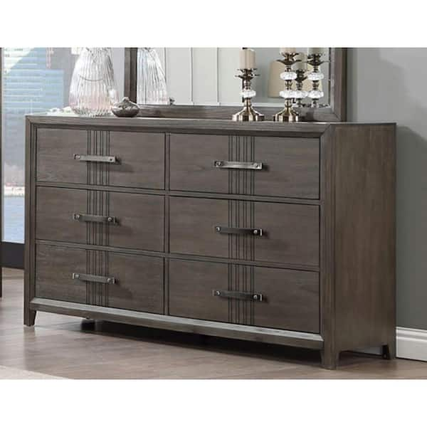 NEW CLASSIC HOME FURNISHINGS Landon Walnut 6-drawer 62 in. Dresser ...