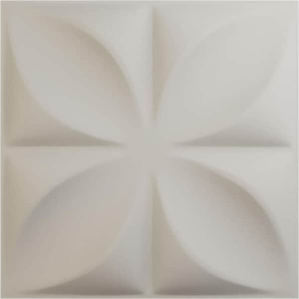 Ekena Millwork 19-5/8"W x 19-5/8"H Alexa EnduraWall Decorative 3D Wall Panel, Satin Blossom White (12-Pack for 32.04 Sq.Ft.)