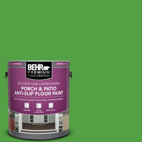 BEHR PREMIUM 1 gal. #S-G-440 Green Acres Textured Low-Lustre Enamel Interior/Exterior Porch and Patio Anti-Slip Floor Paint