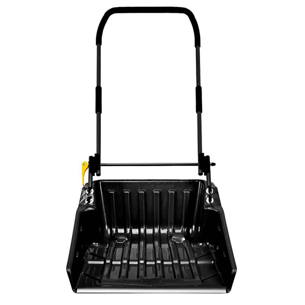 Alpulon 58 in. Black Steel Handle Plastic Folding Snow Shovel Pusher