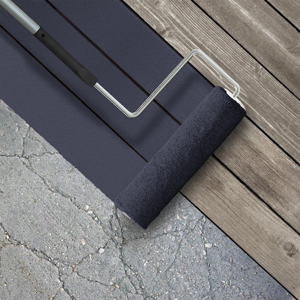1 gal. #PPU15-19 Black Sapphire Textured Low-Lustre Enamel Interior/Exterior Porch and Patio Anti-Slip Floor Paint