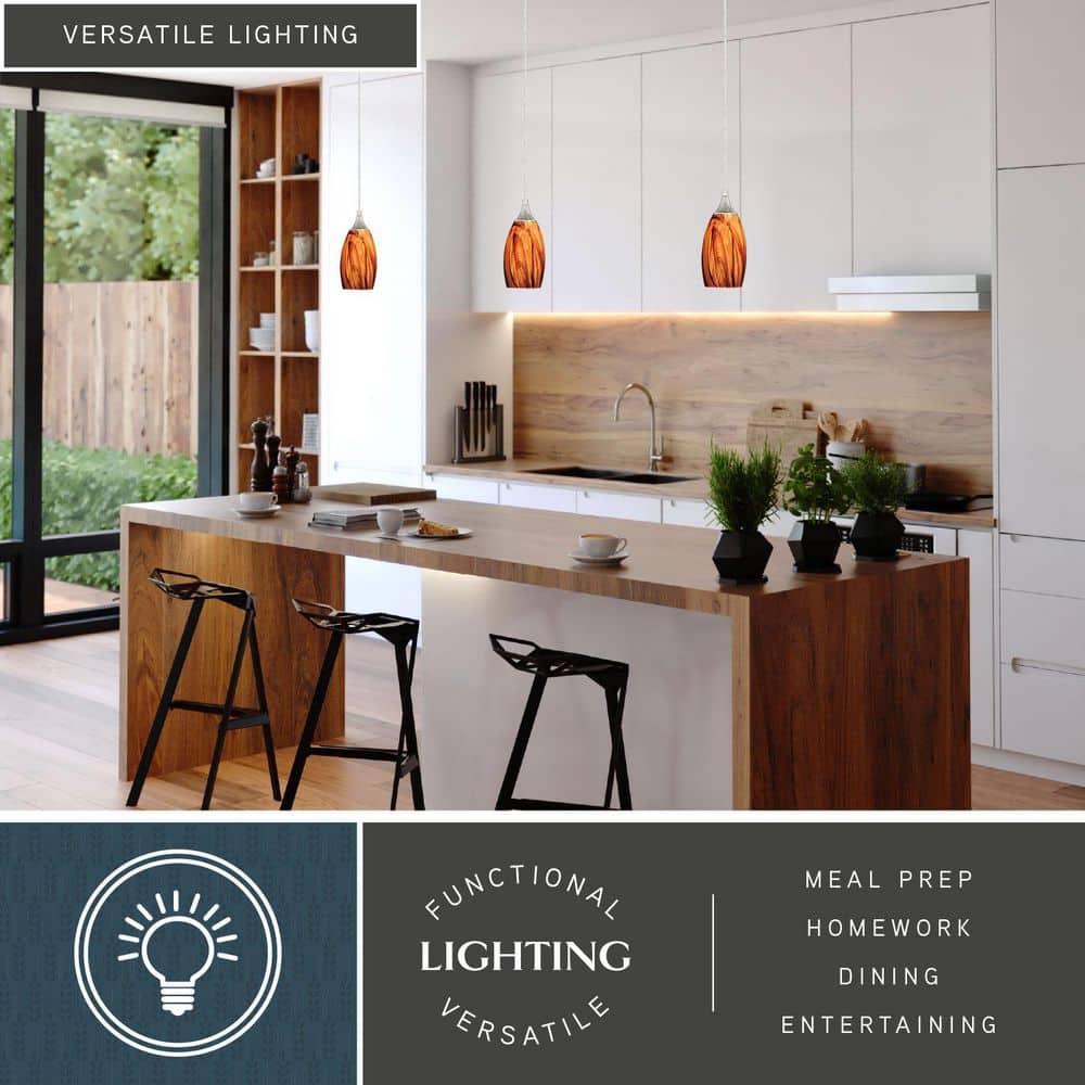 Milano Satin Nickel Mini Pendant with Hand-Blown Glass
