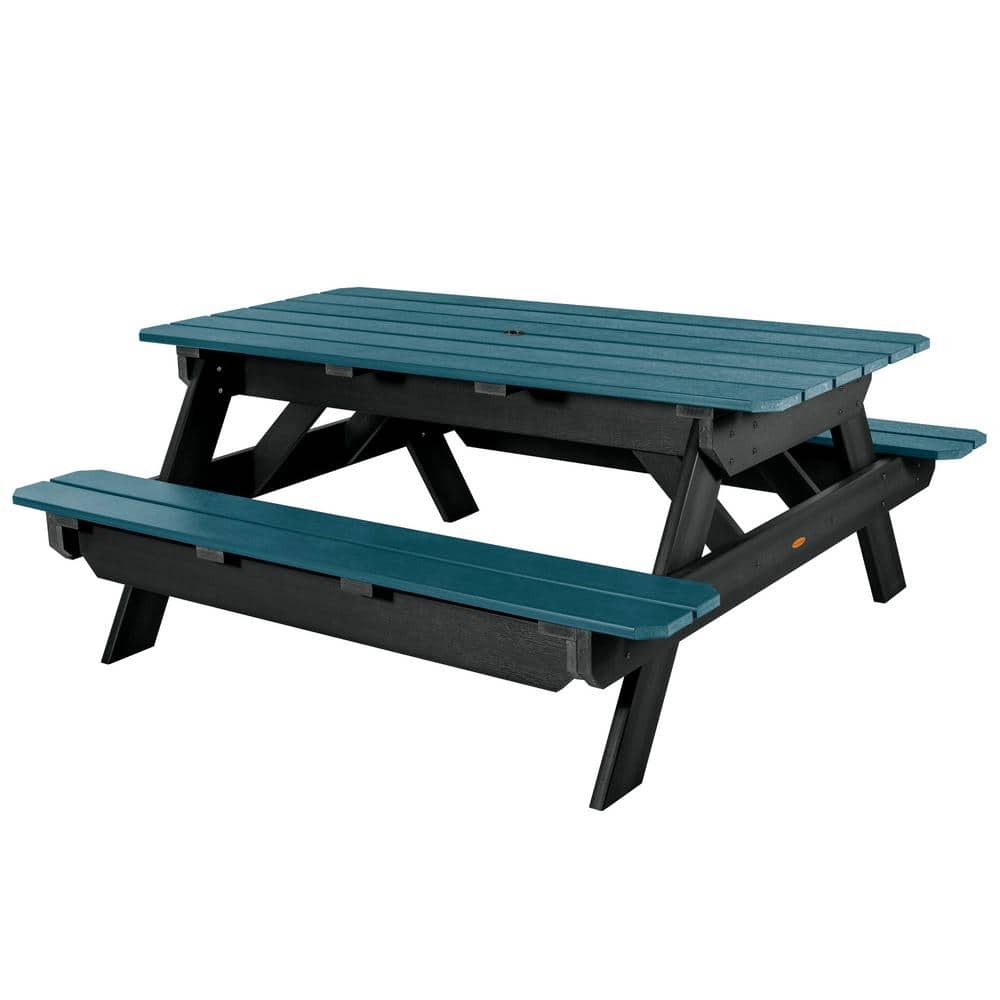 Shale and Black Eco-friendly Synthetic Wood Outdoor Picnic Table