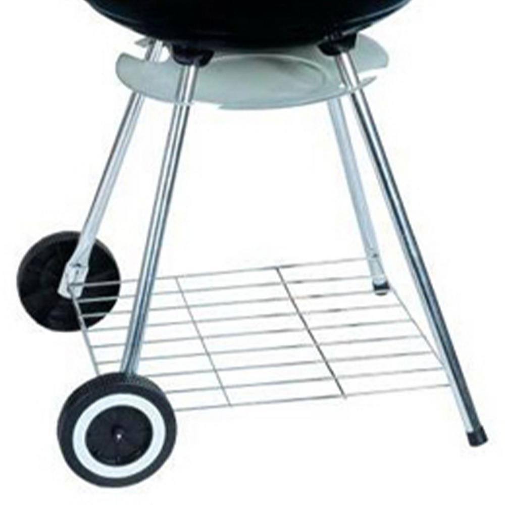Black 17-Inch Steel Charcoal Kettle Grill with Wheels