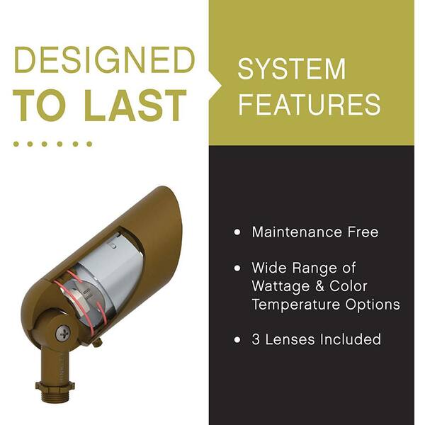 HINKLEY - Lumacore 2700K Adjustable Lumen Bronze Hardwired LED Outdoor Spotlight with Variable Wattage