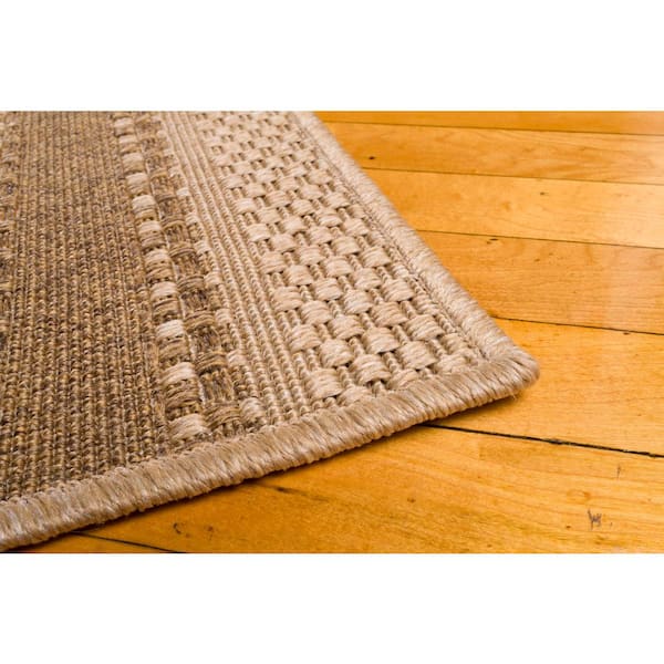 Santorini Large Stripe Earth 5 ft. x 8 ft. Indoor/Outdoor Patio Area Rug