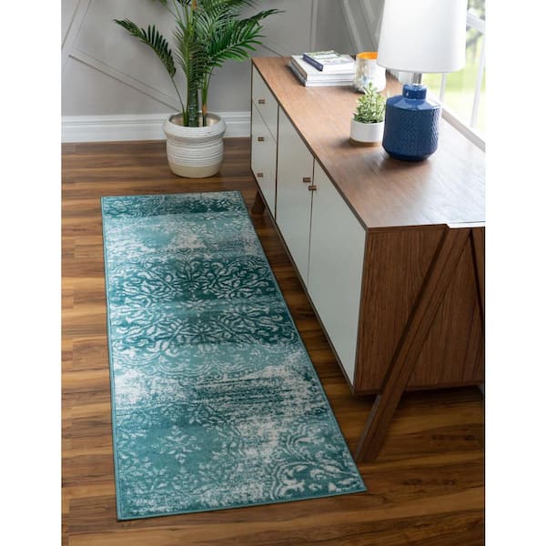 Sofia Grand Turquoise 2' 0 x 9' 10 Runner Rug