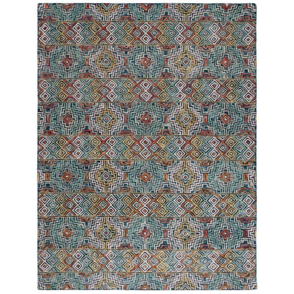 SAFAVIEH Aspen Blue/Gold 11 ft. x 15 ft. Bohemian Geometric Area Rug