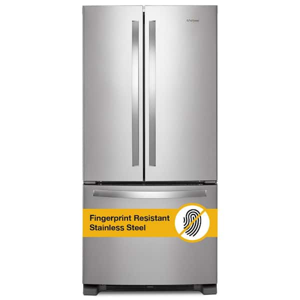 33 in. 22 cu. ft. Standard Depth French Door Refrigerator in Fingerprint Resistant Stainless Steel