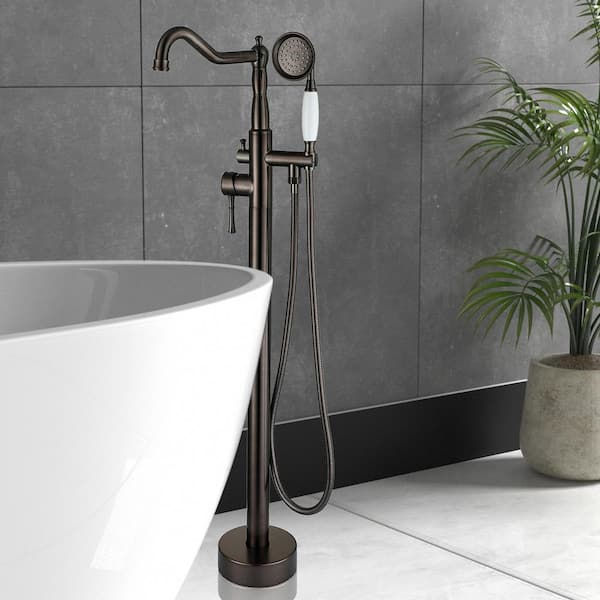 Staykiwi 2-Handle Freestanding Tub Faucet with Hand Shower in Oil-Rubbed Bronze