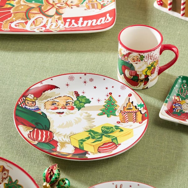 Certified International Santa's Retro Christmas 11 in. Assorted