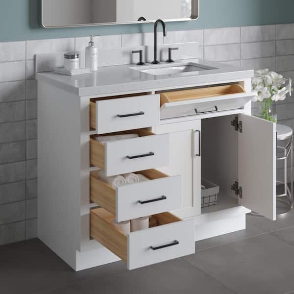 ARIEL Hepburn 42 in. Single Sink Freestanding Bathroom Vanity in