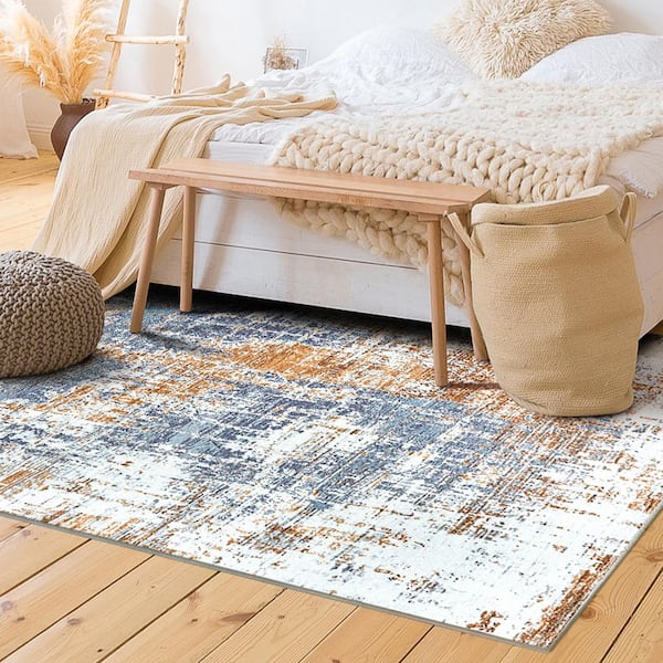 Aurora Abstract Multicolor Washable Rug 6 ft. x 9 ft. Area Rug