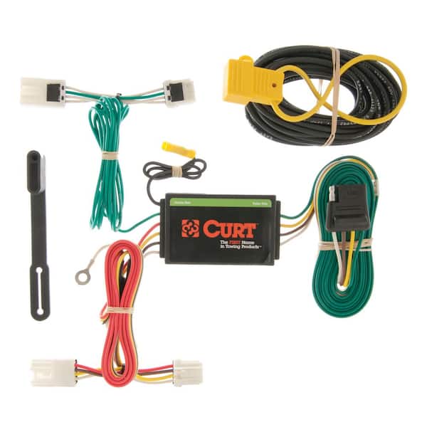 CURT Custom Vehicle-Trailer Wiring Harness, 4-Way Flat Output, Select Mitsubishi RVR, Outlander Sport, Lancer, T-Connector
