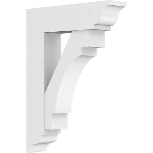 Ekena Millwork Standard Merced 5 in. W x 32 in. H x 24 in. D Signature Urethane Polyurethane Bracket With Traditional Ends