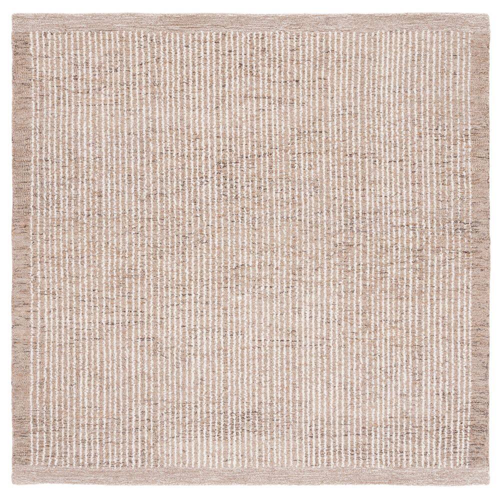 SAFAVIEH Metro Ivory/Light Brown 6 ft. x 6 ft. Gradient Striped Square ...