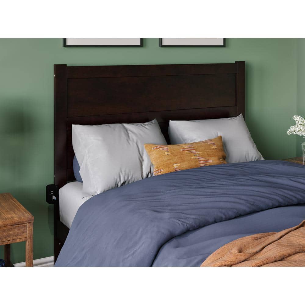 AFI NoHo Brown Full Solid Wood Headboard with USB Charger AG9100131