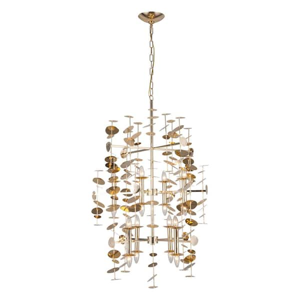 Alora Yukari 41 in. 16 Light 40-Watt Polished Brass Chandelier