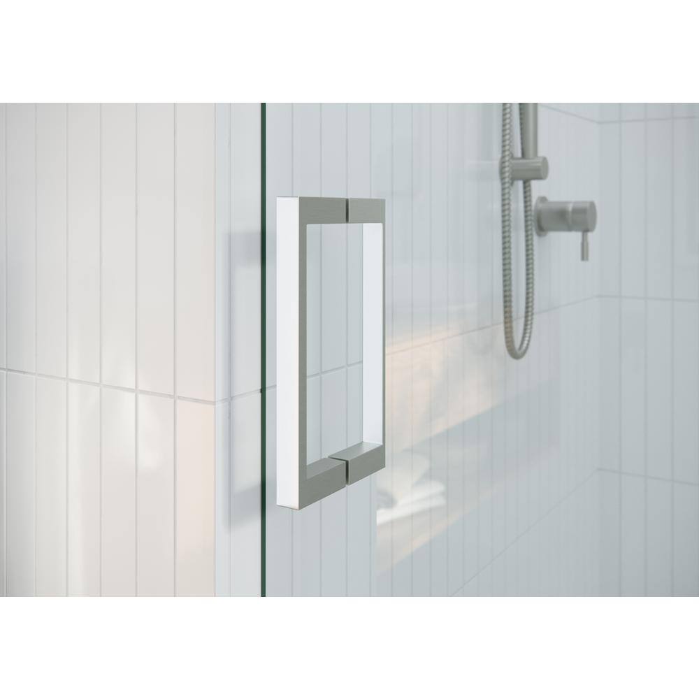 Astro 64" x 78" Frameless Glass Sliding Shower Door with Brushed Nickel Hardware