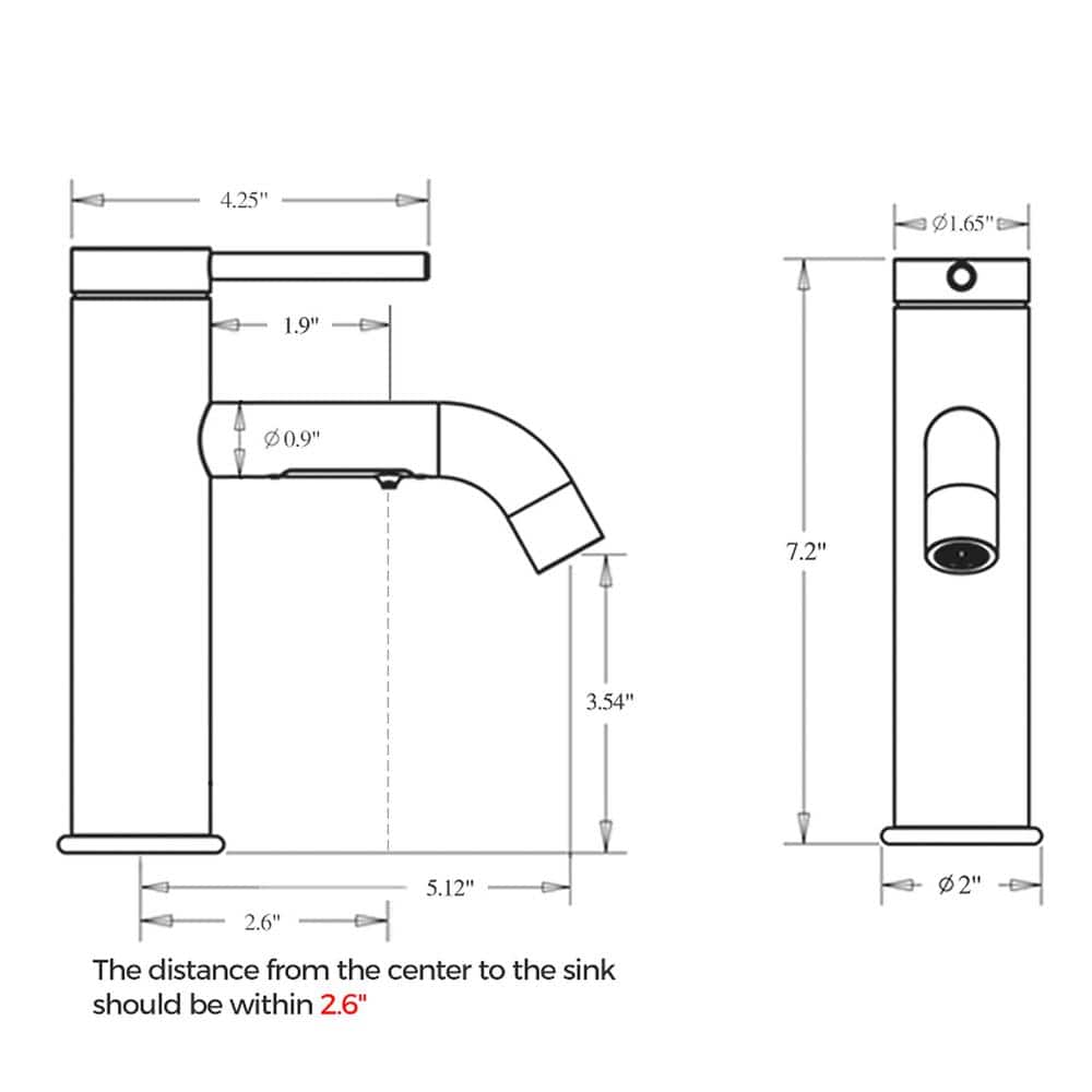 Matte Black Single Handle Deck Mounted Bathroom Faucet
