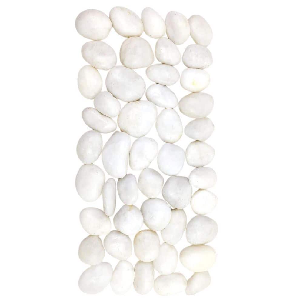 11. 81 in. x 8. 03 in. x 2. 87 in. Oval Polished White Pebbles Natural Step Stone Bag Decorative Landscaping 10-Piece price history on PriceWatchPro