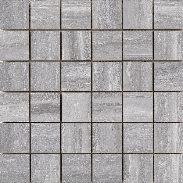 EMSER TILE Esplanade Trail 11.81 in. x 11.81 in. x 10mm Porcelain Mesh-Mounted Mosaic Tile (0.95 sq. ft.)