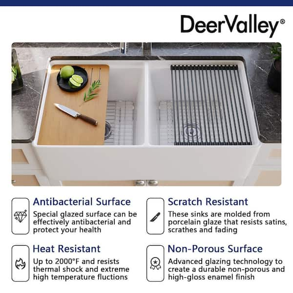 DeerValley DV-1K0068 33 L X 20 W Double Basin Workstation