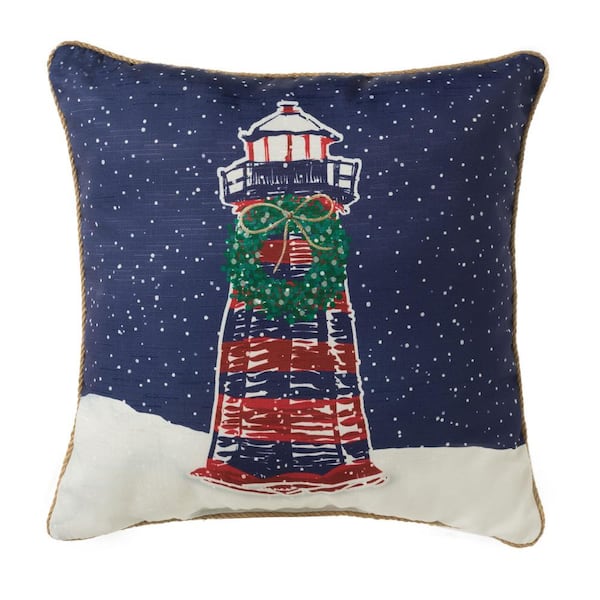 Home Accents Holiday 18 in Lighthouse Costal Pillow 22AR07869 The Home Depot