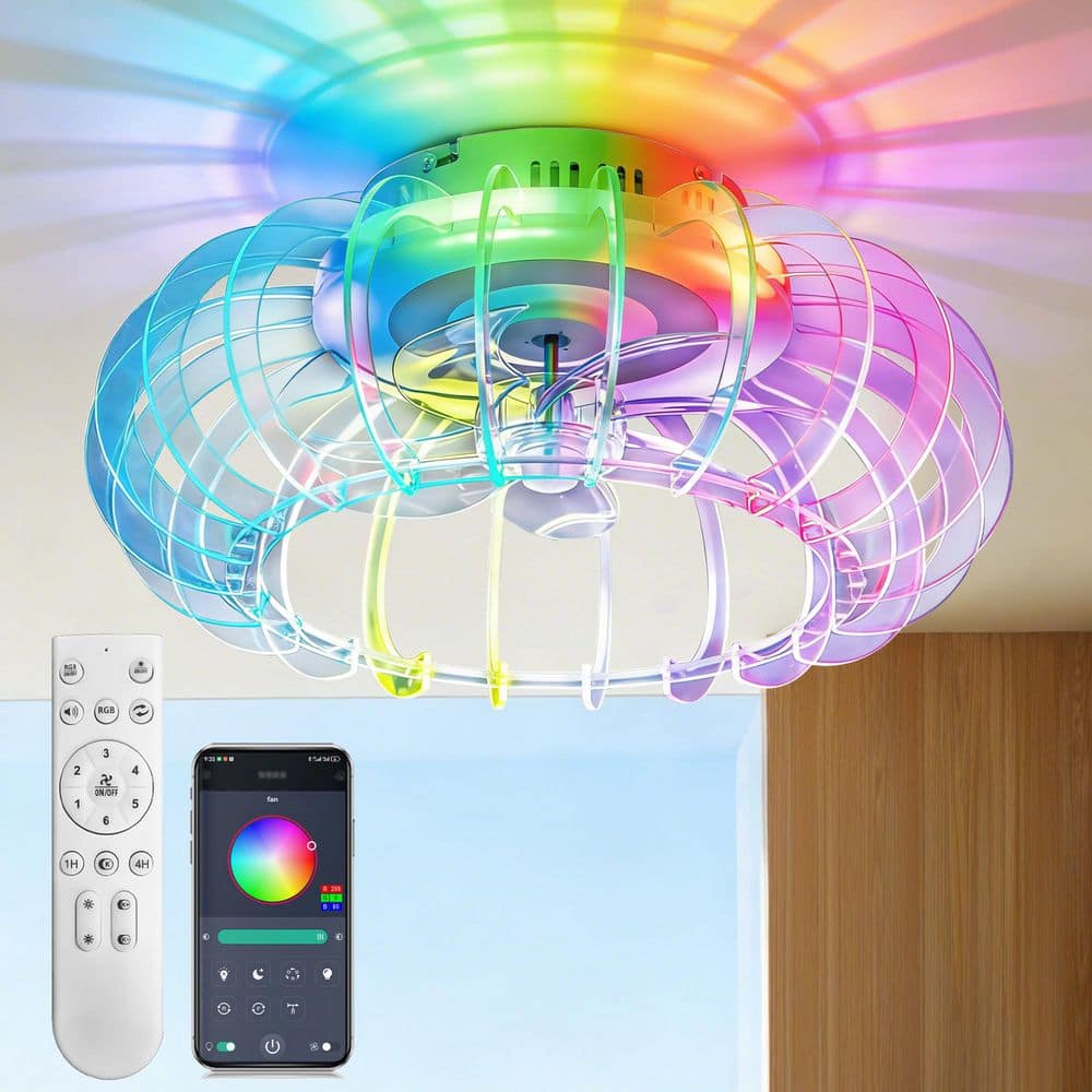 LED MULTI-FUNCTION FAN LIGHT シーリングライト Sunpez 21 in. White Flush Mount Standard Style Stepless Dimming