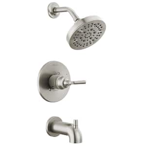 Saylor 1-Handle Wall Mount Tub and Shower Trim Kit in Stainless (Valve Not Included)