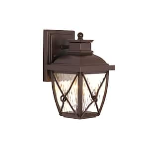 Springbrook 9.75 in. Aged Copper Patina 1-Light Outdoor Line Voltage Wall Sconce with No Bulb Included