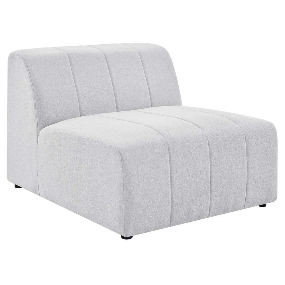Elysian 127.5" White Tufted Fabric 5-Piece Sectional with Wood Frame