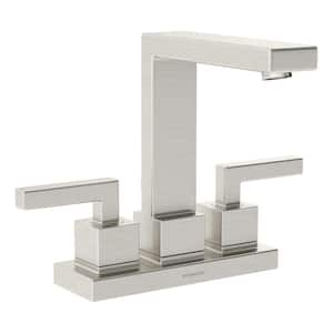 Duro 4 in. Centerset 2-Handle Bathroom Faucet with Drain Assembly in Brushed Nickel