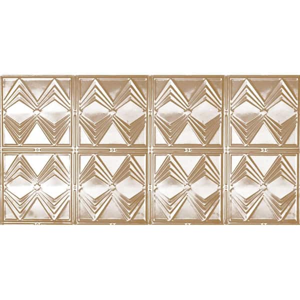 Shanko 2 ft. x 4 ft. Glue Up or Nail Up Tin Ceiling Tile in Satin Brass (24 sq. ft./case)