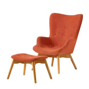 Hariata Muted Orange Contour Chair Set